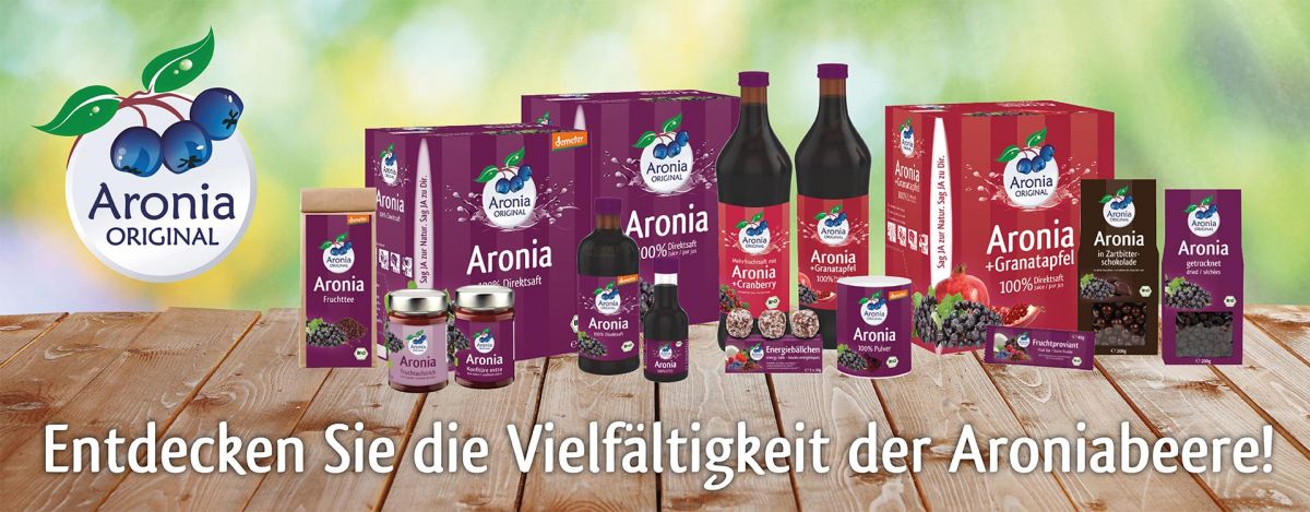 Auswahl von Aronia Produkten